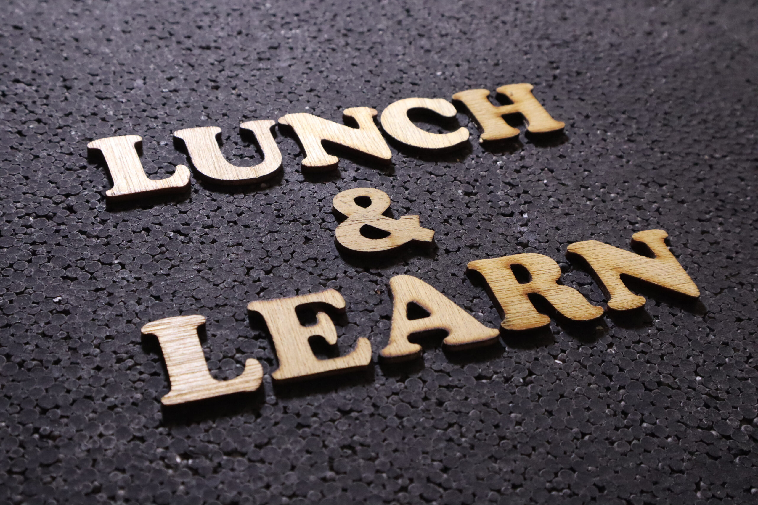 Lunch and Learn Gold Lettering